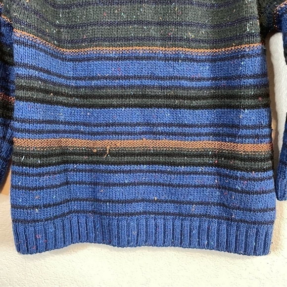 Comptoir des Cotonniers Wool Alpaca Blend Blue Stripe Cozy Sweater Top Sze Small - Picture 9 of 12